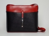 Fekete-piros női bőr táska, válltáska (Vera Pelle)