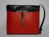 Piros-fekete női bőr táska, válltáska (Vera Pelle)